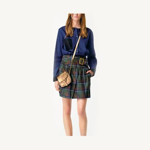 See by Chloé AW/09 Green Plaid Buckled Faux-Wrap Skirt - Picture 1 of 7